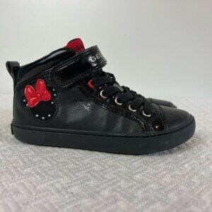 Kids Geox Kalispera V High Top Black Red Zip Up Girls Shoes Size 11 Sneakers